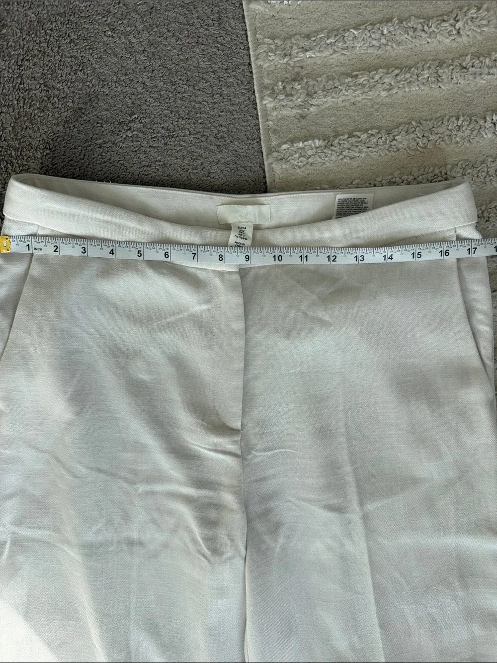 H&M Wide-Leg linen Pants in Off-White